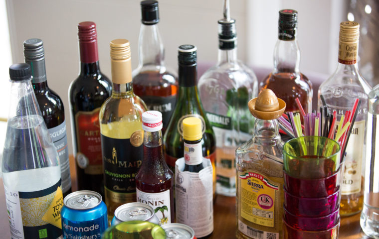 Cocktails in Care Homes bar set up