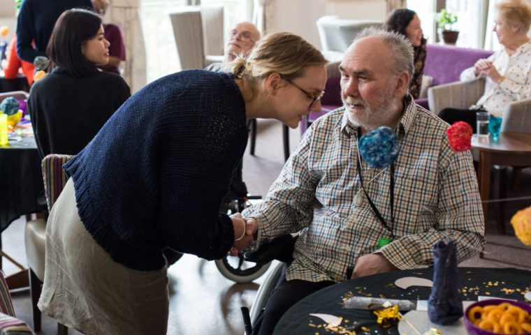 Cocktails in Care Homes volunteer party manager Zosia