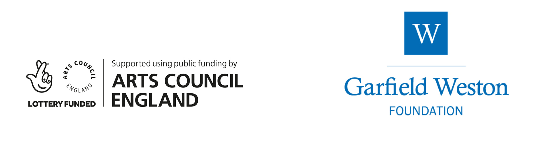 logos of arts council england and garfield weston foundation